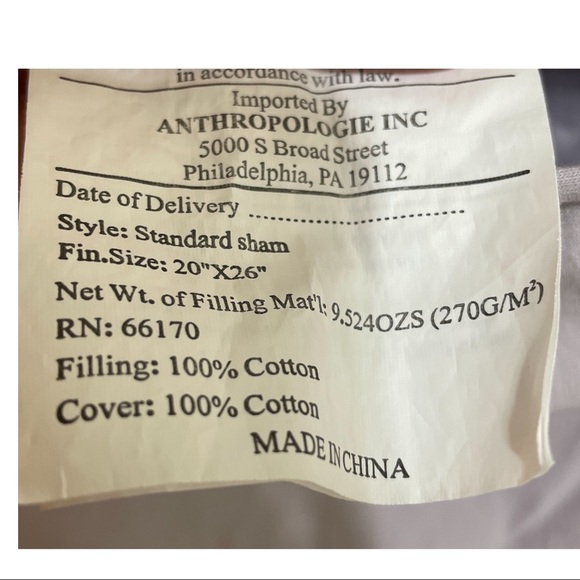 🌺SOLD🌺 Anthropologie Beautiful Lavender Pillow Sham - Picture 7 of 9